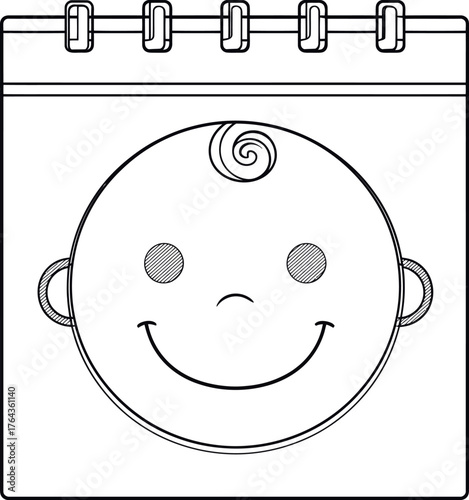 The due date line icon is highlighted on a modern pregnancy calendar illustration