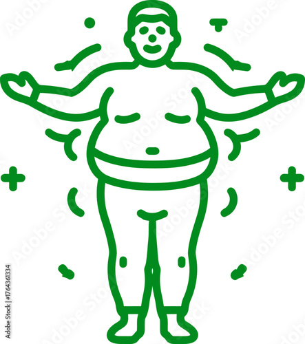 Modern illustration often uses a line icon to depict the physical transformation that occurs during adolescence and puberty