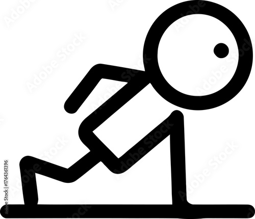 Plank arrows in a modern illustration are used to indicate the core engagement line icon