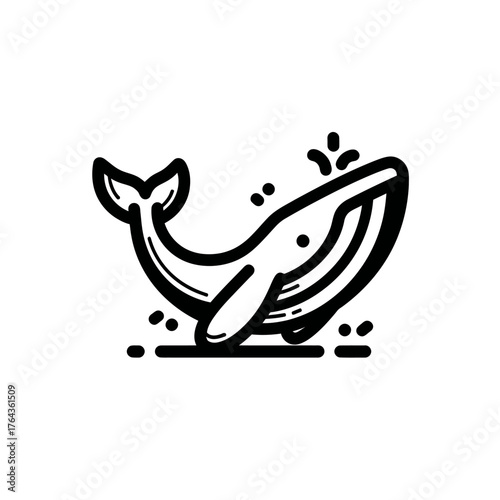 A line icon illustrating a modern depiction of a dead fish with its belly facing upwards
