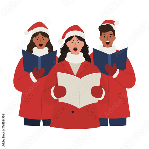 Christmas Carolers Singing Group Holiday Performance