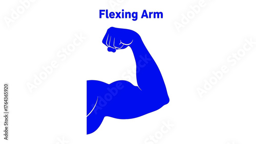 Strong Arm Silhouette: A vibrant graphic depiction of a flexed arm, symbolizing strength and capability, boldly displayed against a clean background, conveying a message of power and potential.