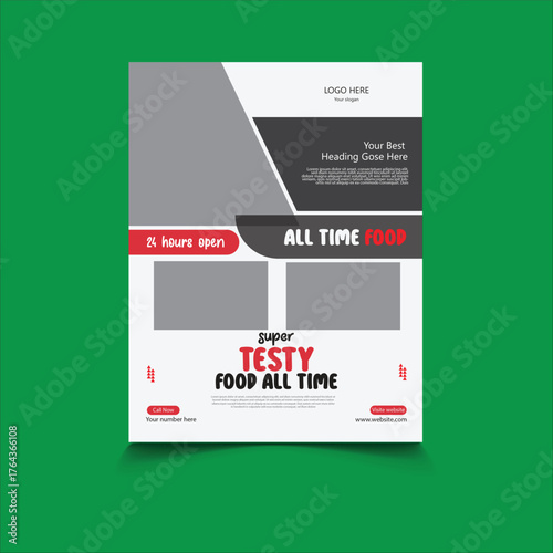 Minimalist and clean restaurant flyer design template