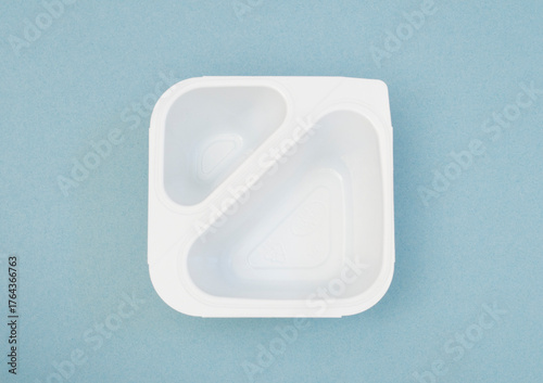 empty plastic container for food (yogurt)
