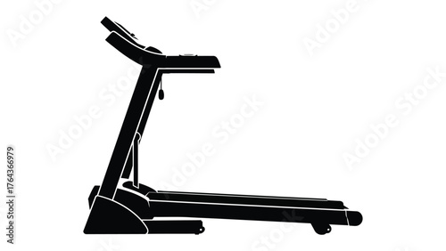Treadmill Silhouette: A sleek, monochrome depiction of a treadmill, embodying fitness and a commitment to health and wellness.