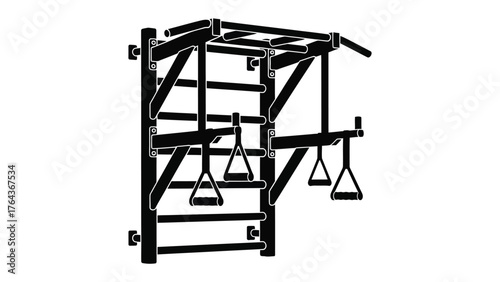 Workout Structure: An array of athletic equipment provides opportunities for exercise, strength training, and physical fitness