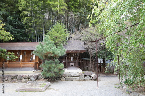 A Japanese shrine : the scene of subordinate ones in the  precincts of Hirano-jinjya Shrine in Kyoto City