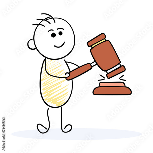 Design illustration of justice gavel law legal court crime judge auction decision and fingerprint evidence verctor art illustration png