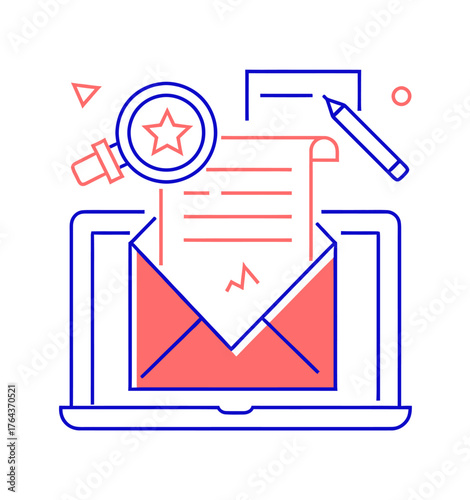 Design email marketing campaign strategy seo content creation digital marketing online business promotion growth success verctor art illustration png