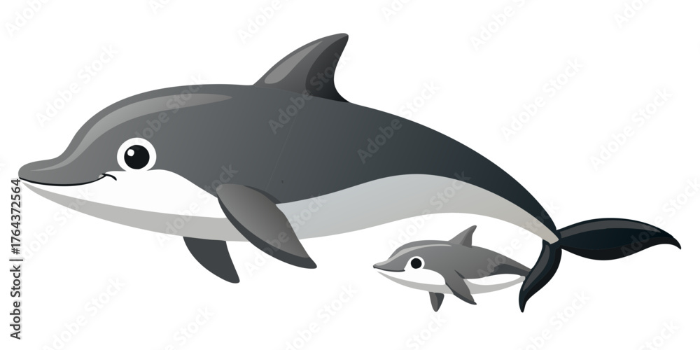 Fototapeta premium vector illustration of a dolphin