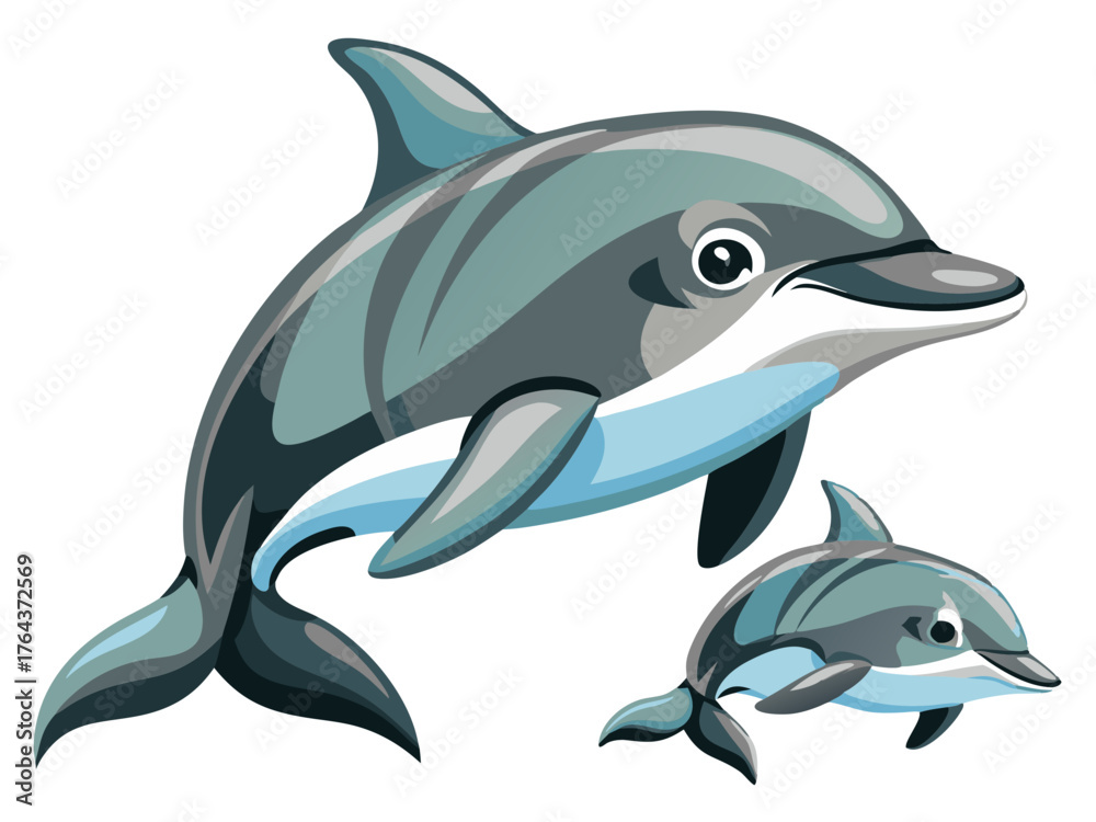 Fototapeta premium dolphin isolated on white background
