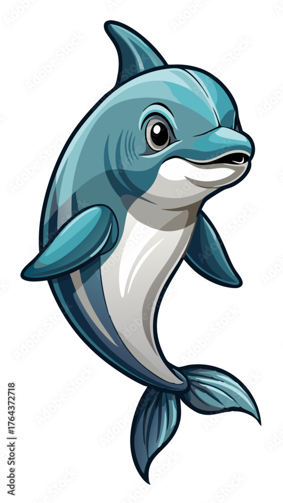 Naklejka premium dolphin isolated on white background