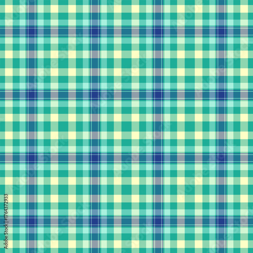 Man pattern fabric vector, carpet plaid check textile. Coat background texture seamless tartan in teal and cyan colors.