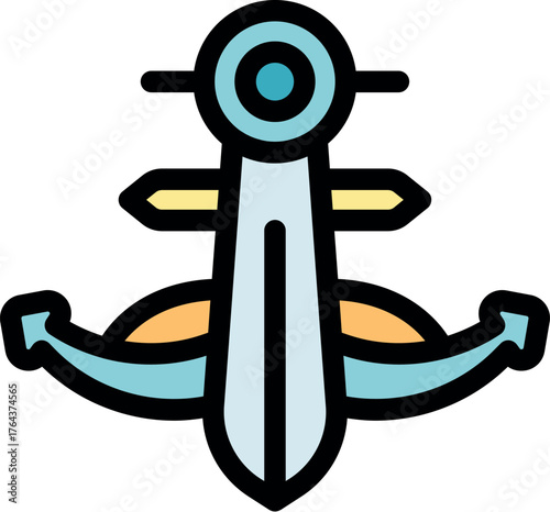 Nautical anchor symbolizing stability, hope, and strength in maritime traditions, securing ships and boats