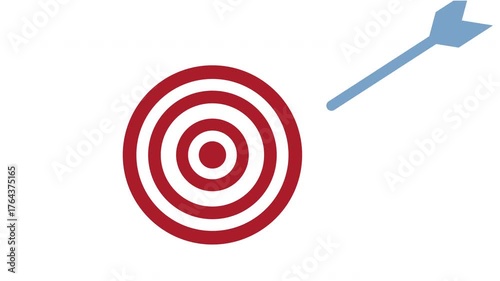 Target with arrow icon isolated on transparent background. goal symbol motion graphic