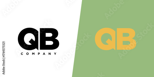 Letter Q and B, QB logo design template. Minimal monogram initial based logotype.