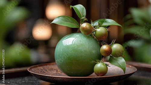 Lush Green Artistic Ornament Brings Vitality and Hope