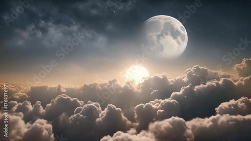 Infinite Clouds at Night: Seamless 3D Animation