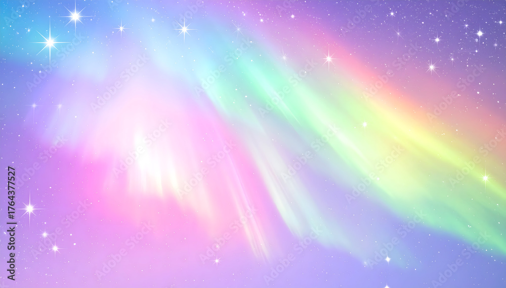 Obraz premium レインボーカラーのオーロラ
