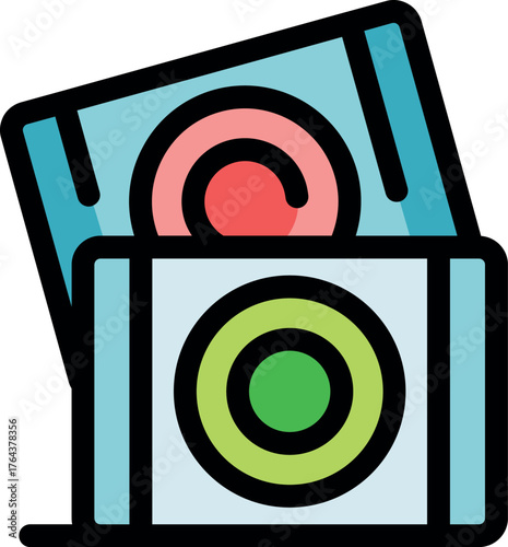 Software boxes with cds emerging, symbolizing software installation or data backup process