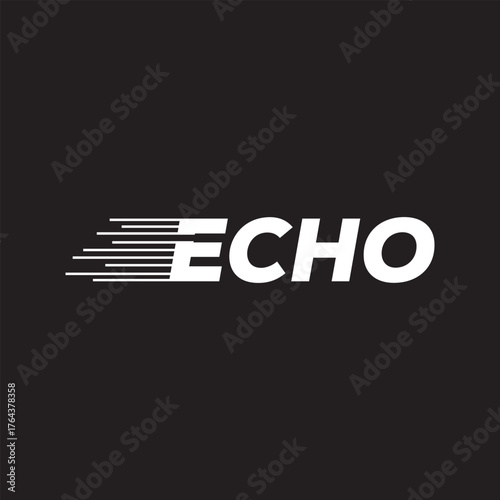 Echo typography text logo design graphic, echo word mark symbol concept