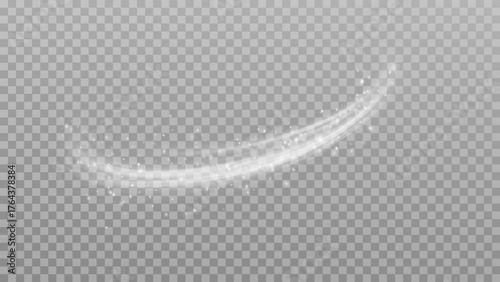 Transparent air flow effect with smooth wind motion. Isolated vector illustration of a fresh breeze for cooling, cleaning, or air circulation designs.