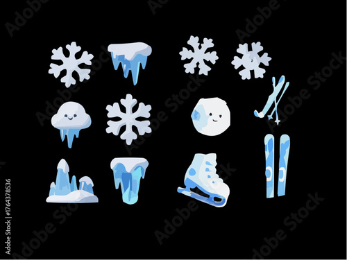 christmas icons set