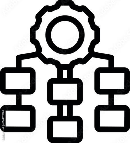 Workflow automation system managing and streamlining multiple processes with a central gear, ensuring efficient operations and optimized performance