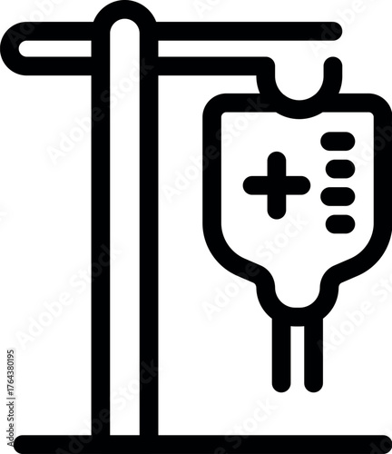 Iv drip solution bag hanging on a stand, providing intravenous therapy and essential fluids for patient care in healthcare settings
