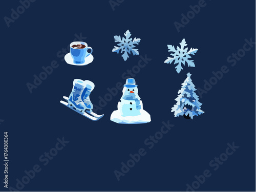 snowman and christmas tree