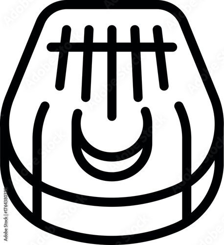 Kalimba musical instrument with metal tines and sound hole playing relaxing music