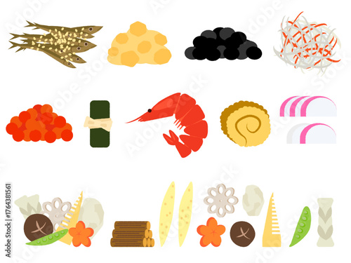 おせち料理のイラスト（行事16）