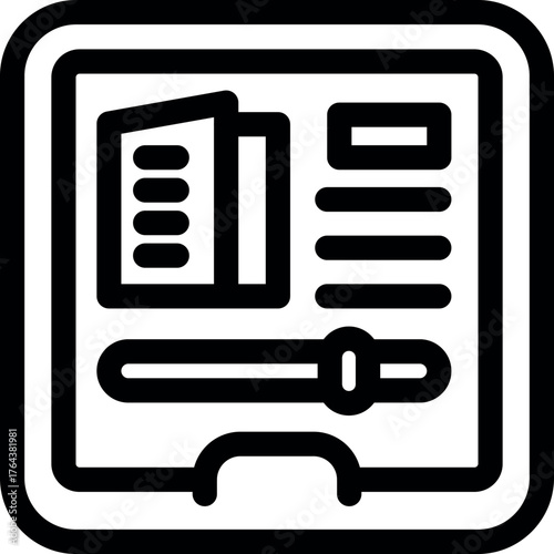 Project management software is managing building construction progress and settings with a slider bar