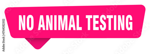 no animal testing magenta sticker isolated on transpatent background. no animal testing sign