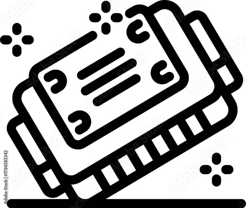 Modern ram memory icon represents fast processing speed, essential for gaming computers and high performance workstations