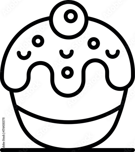 Spooky halloween cupcake with dripping icing and one eye staring, perfect for celebrating the holiday