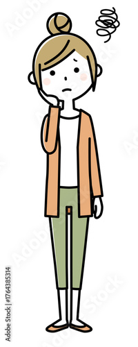 若い女性　ママ　困る