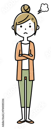 若い女性　ママ　怒る