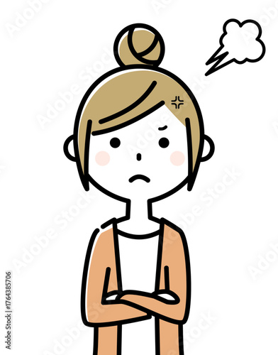 若い女性　ママ　怒る