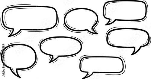 Set of vintage speech bubbles. Grunge texture text box frame, retro chat box, message box conversation template vector illustration design.
