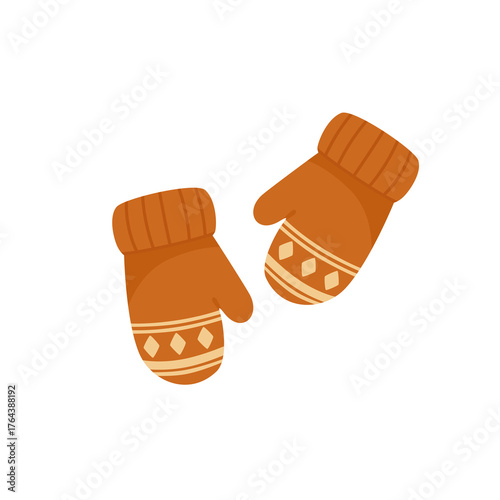 Warm brown winter scarf illustration
