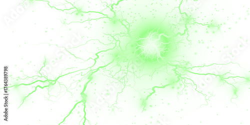 Png Green Lightning Shock Effect Overlay PNG on transparent background