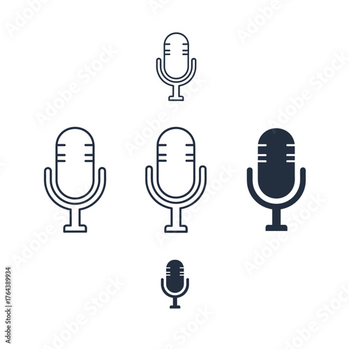 Microphone Icons - A Collection of Audio Recording Symbols.