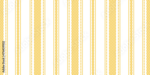 Yellow white checkered vertical stripes, restaurant or villa seamless vector pattern background for flyers of banners, bright