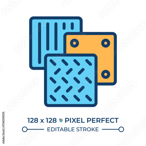 Sheet metal line color icon. Iron plates, metalwork. Production, manufacturing. Stainless steel, reinforced. Isolated vector illustration. Flat colorful symbol design. Editable stroke