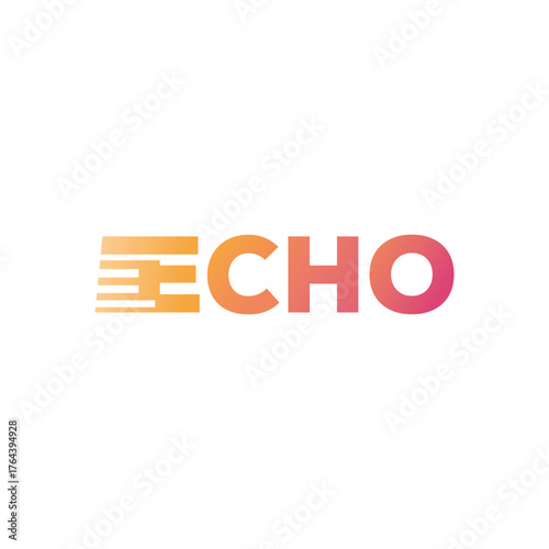 Echo typography text logo design graphic, echo word mark symbol concept