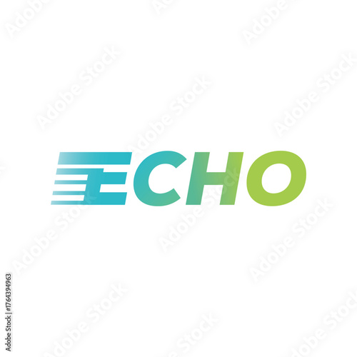 Echo typography text logo design graphic, echo word mark symbol concept