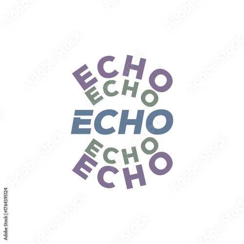 Echo typography text logo design graphic, echo word mark symbol concept