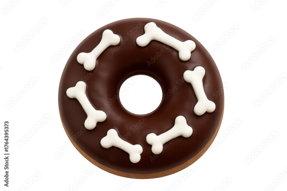 Fototapeta premium Dog treat donut with bone shaped sprinkles