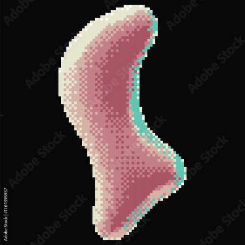 3D pink blob splash vector pixel art, Y2K style drop liquid surface with holographic reflection, aesthetic spilled fluid